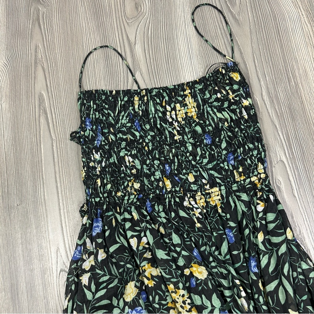ASTR Black Floral Stasia Maxi Dress M Open Back Leg Slit Pockets NWT‎ - Picture 2 of 9